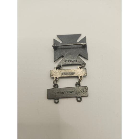 WWII US Army Marksman Qualification Badge Rifle Carbine Bars Sterling Silver - Picture 4 of 4